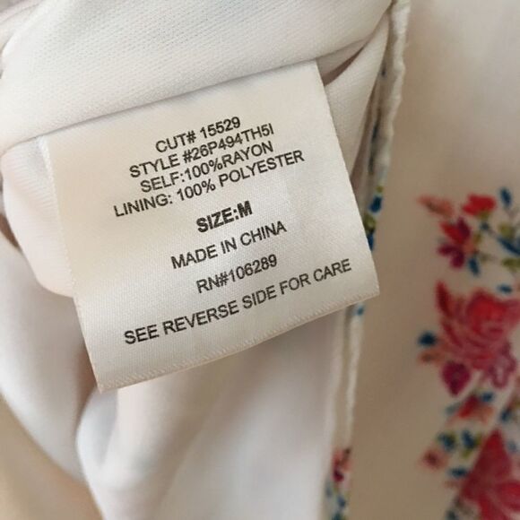 White & floral boho ruffle summer dress | M - Picture 7 of 7